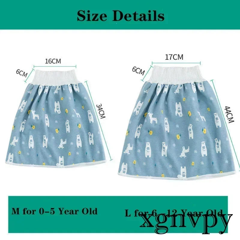 xgnvpy Baby Waterproof Diaper Pants Skirt Potty Training Comfy Shorts Sleepwear Bedclothes for Boys Girls