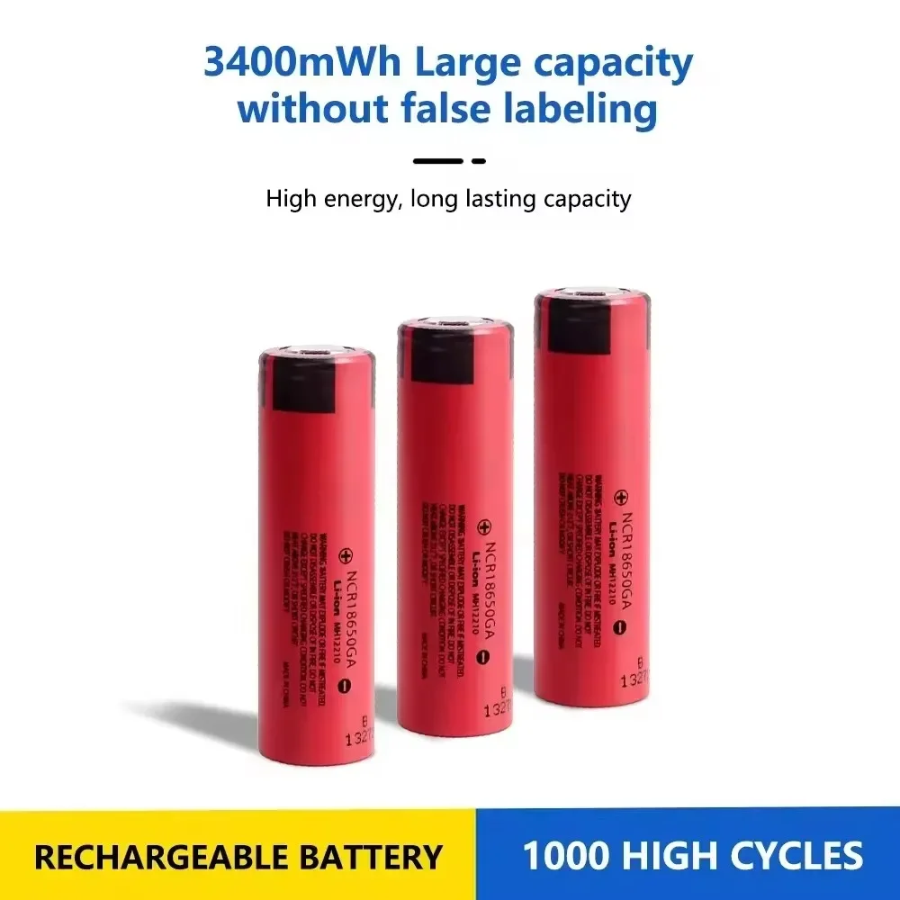 18650 NCR 18650 GA 3.7V 3500mAh Rechargeable Li-ion Battery 30A Discharge, for Toys Tools Flashlight Battery