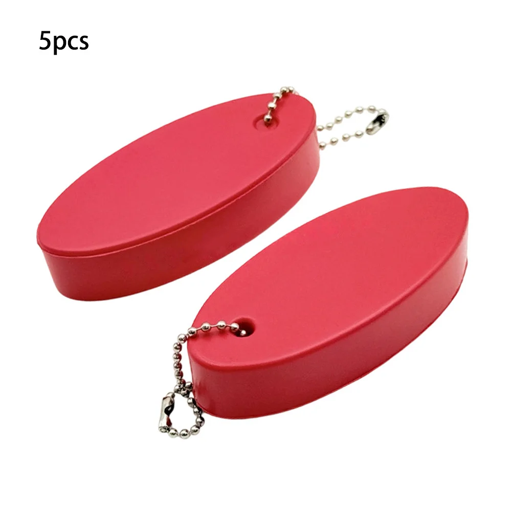5pcs Floating Keychain For Boat Fishing Swimming Kayaking PU Material Key Chain Anti Loss Device For Outdoor Water Games