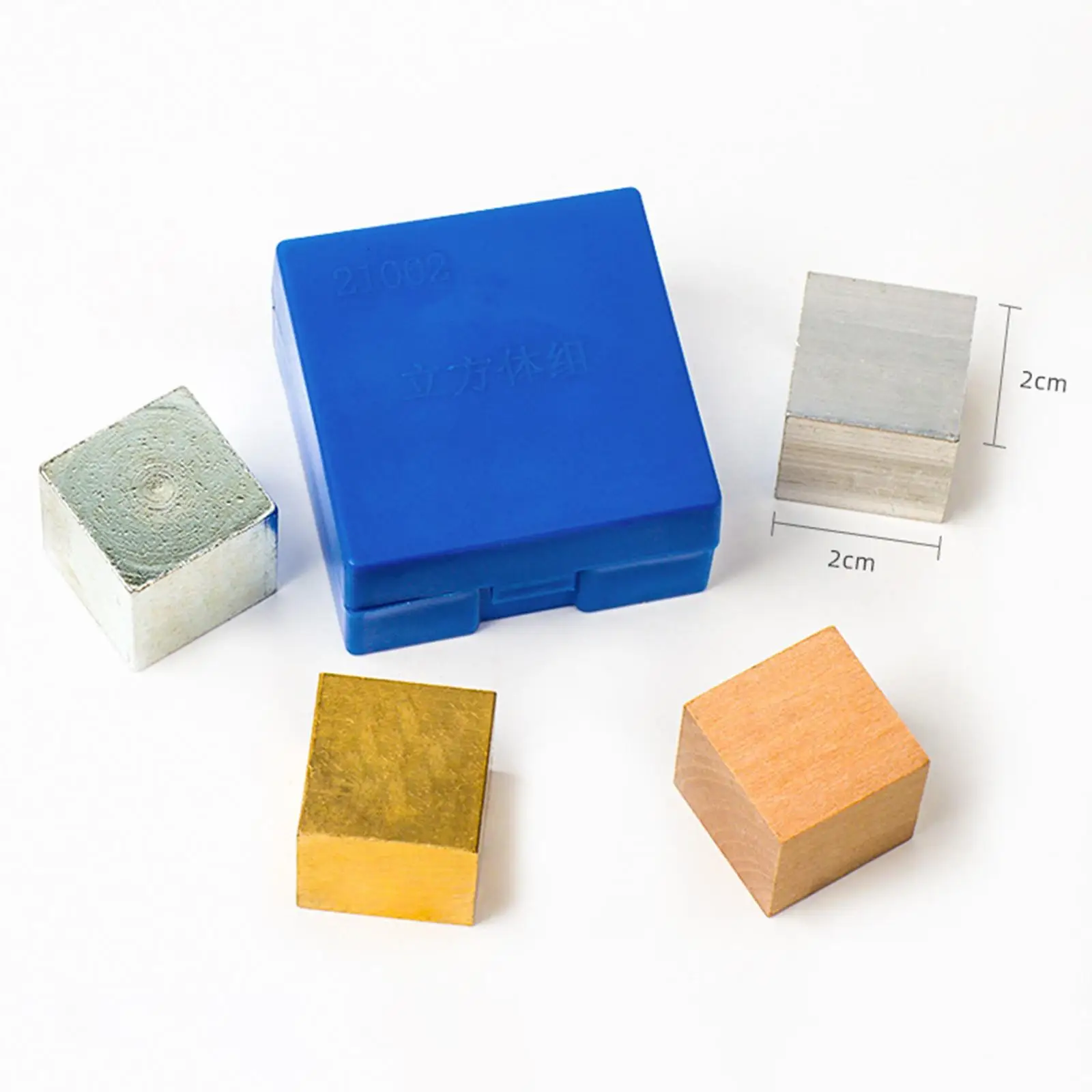Material Density Investigation Blocks Copper Iron Aluminum Wood Science Experiment Set for School Office