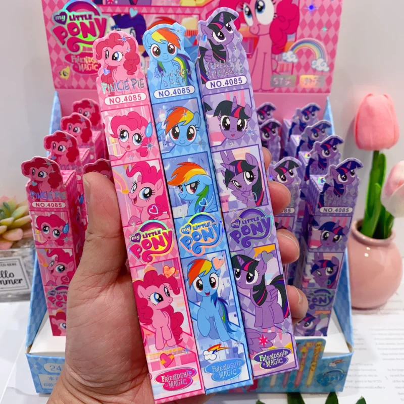 Cartoon cute My Little Pony metal patch gel pen blind box pen anime cartoon high-looking press writing pen learning stationery