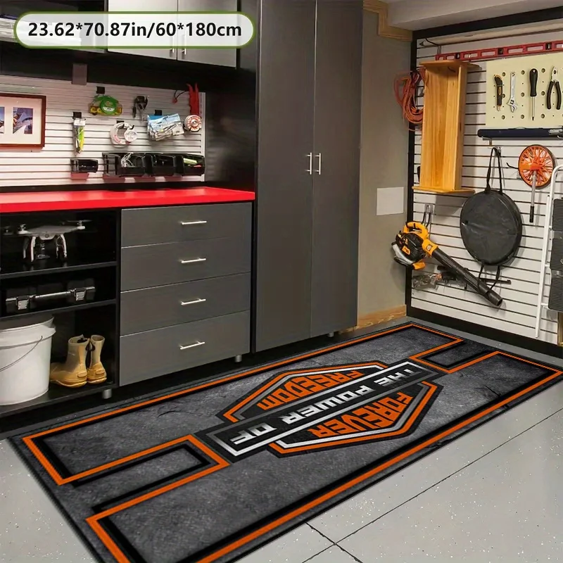 VIKAMA Motorcycle Garage Floor Mat Non-slip Wear-resistant Racing Display Carpet Indoor Outdoor Home Floor Protection Decor