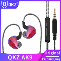 Original QKZ AK9 Wired Earphones In-Ear 3.5mm AUX HiFi Heavy Bass With MIC HD Calling For Live Streaming Music Games Sports