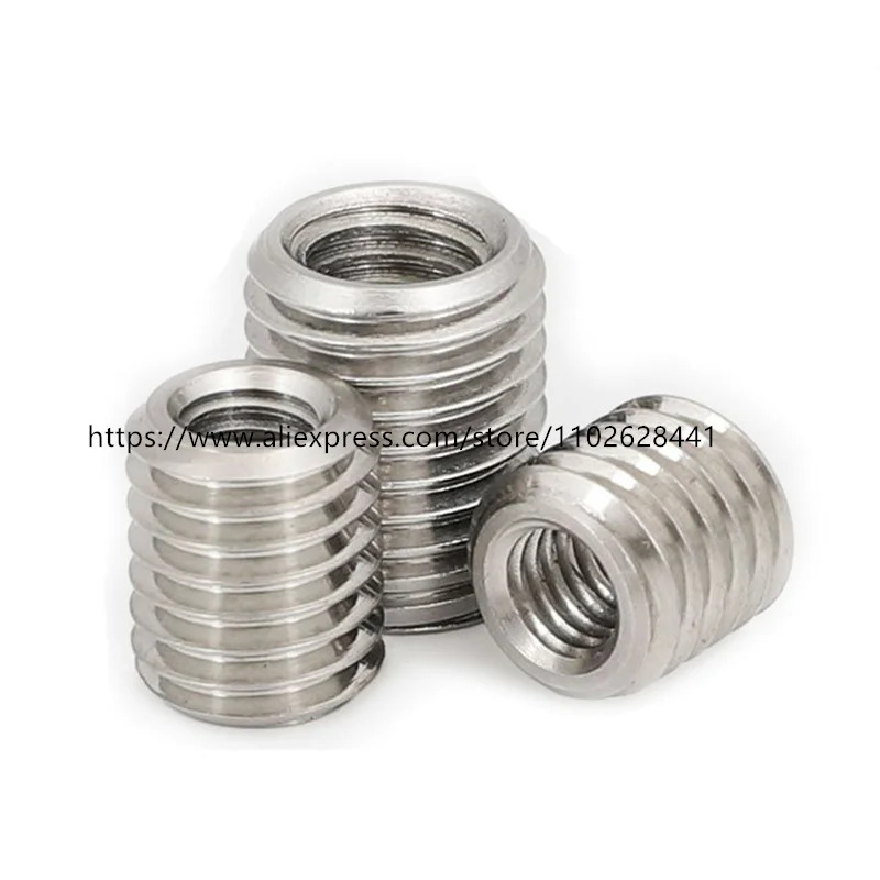 Din7965 Insert Sleeve Converter Nut Coupler M2M3 M4 M5 M6 M8 M10 M12 304 Stainless Steel Inside Outside Thread Adapter Screw Nut