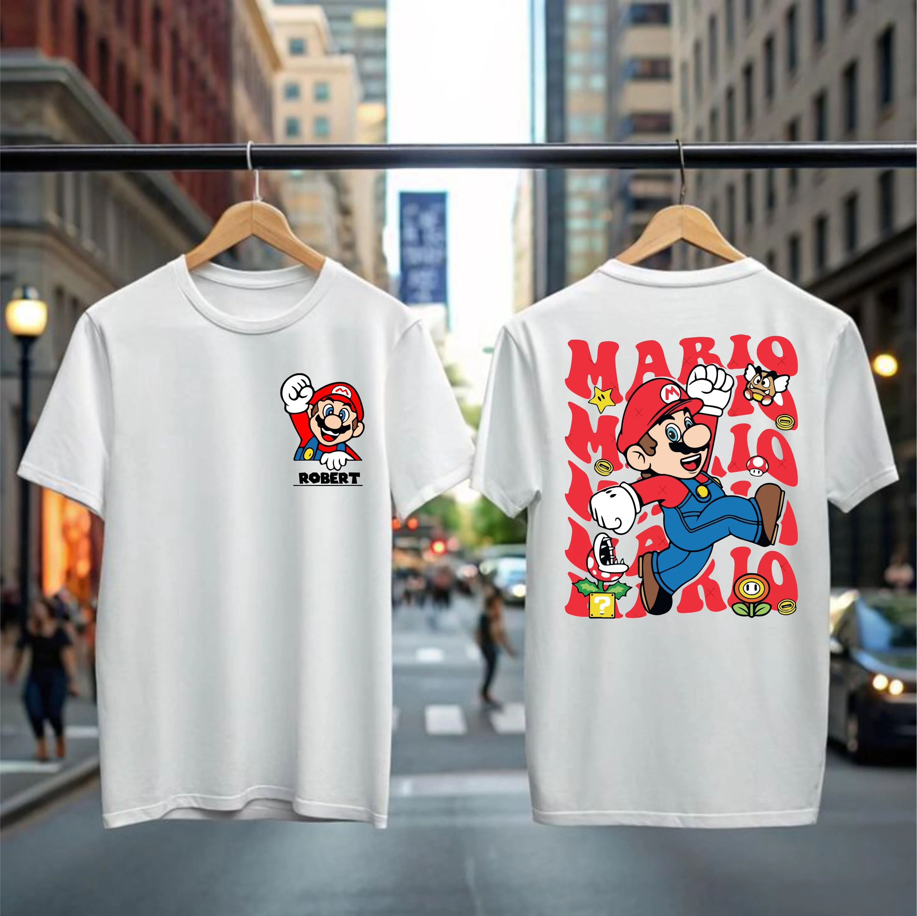 Camiseta Personalizada de Super Mario y Luigi, Verano 2026, Nueva Moda Y2K Hip-Hop para Hombre y Mujer, Camiseta Oversize de Algodón