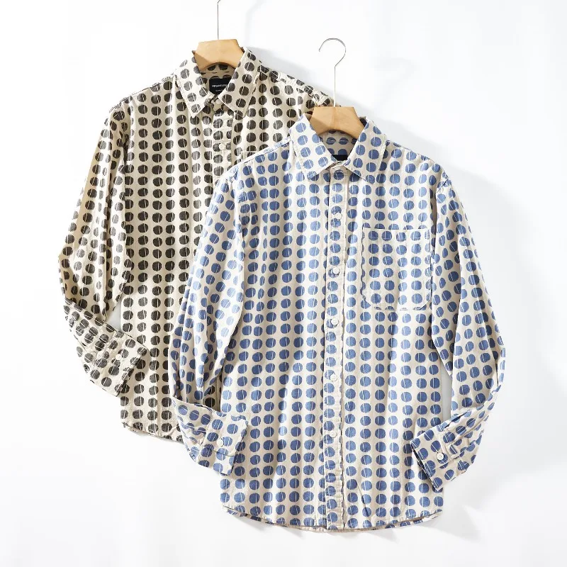 

Женская свободная хлопковая рубашка с длинными рукавами SuperAen Polka Dot Printing Retro Spring 2026