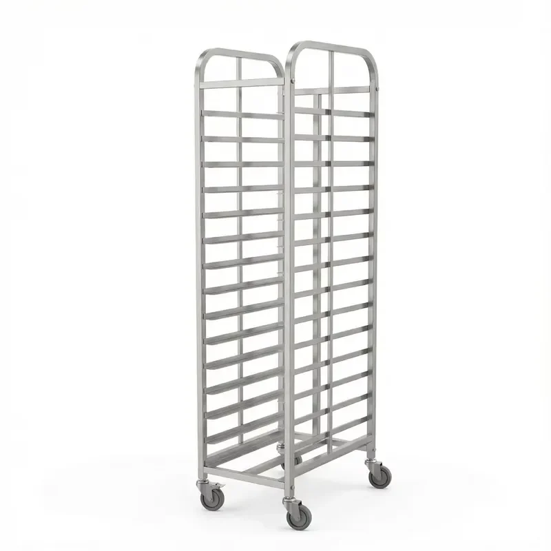 Electric stainless steel 12-layer commercial square van cart rack with pallet rack wheels for bread display