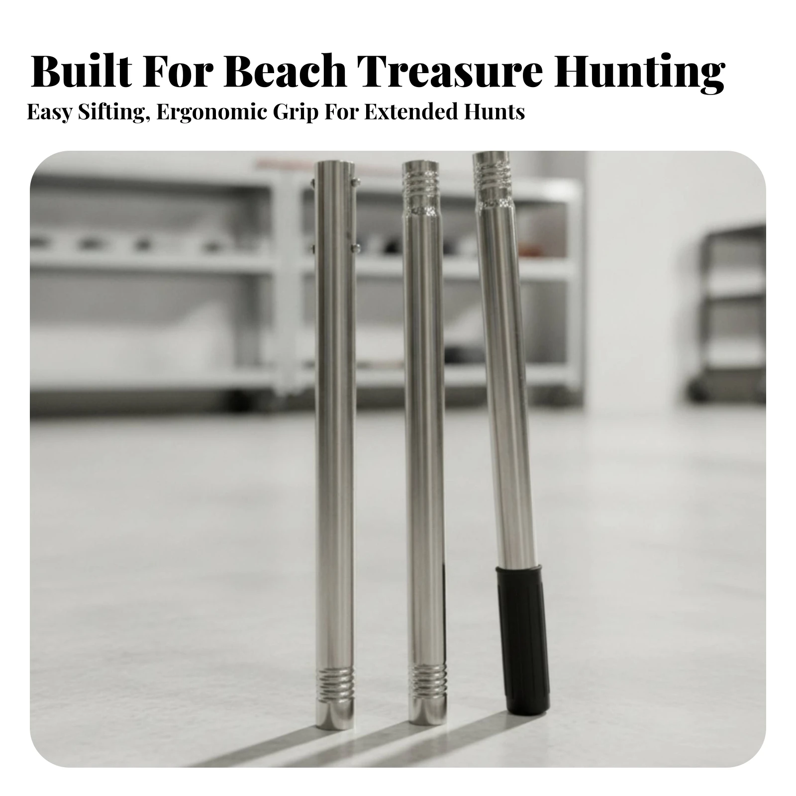 Sand Scoop with Extension Handle Detachable Stainless Steel Sand Scoop Tool Long-Lasting Versatile for Treasure Hunters