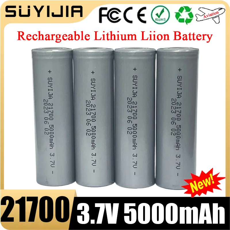 New 5000mAh 21700 Battery 3.7V Rechargeable Lithium Liion Batteries for Camera Flashlight Microphone Shaver Toys Power Batteria