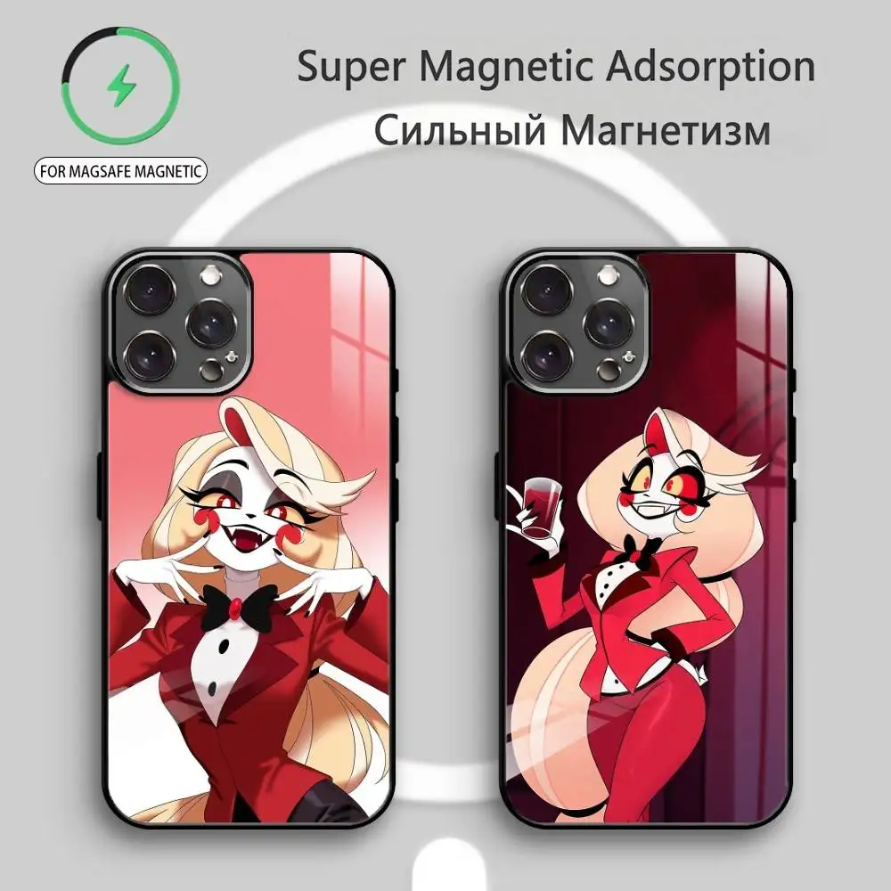 

H-Hazbin Hotel Charlie Morningstar Phone Case For iPhone17,16,15,14,13,12,11 Plus,Pro Max Magnetic For Magsafe Wireless Charging