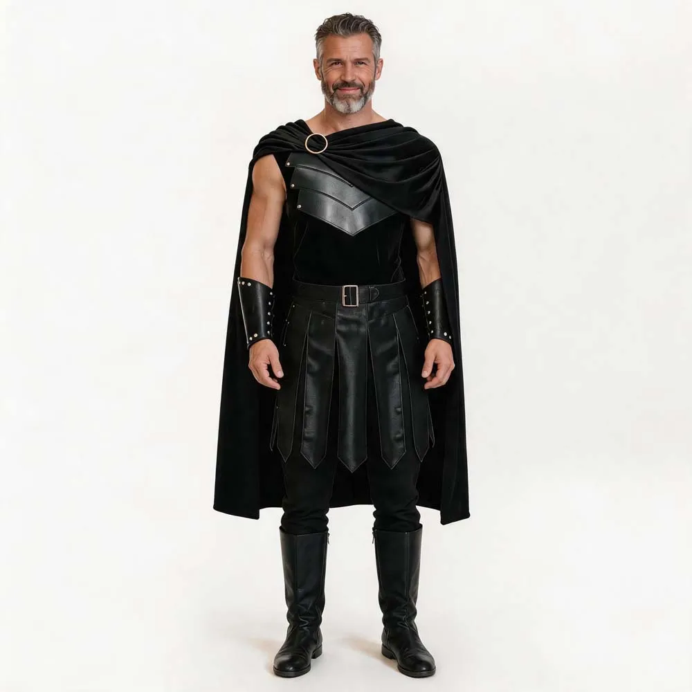 Movie Odyssey Spartan Warriors Cosplay Costume  Knight Outfit Medieval Warrior Role Play Cloak Armor For Hallowmas Party Adult