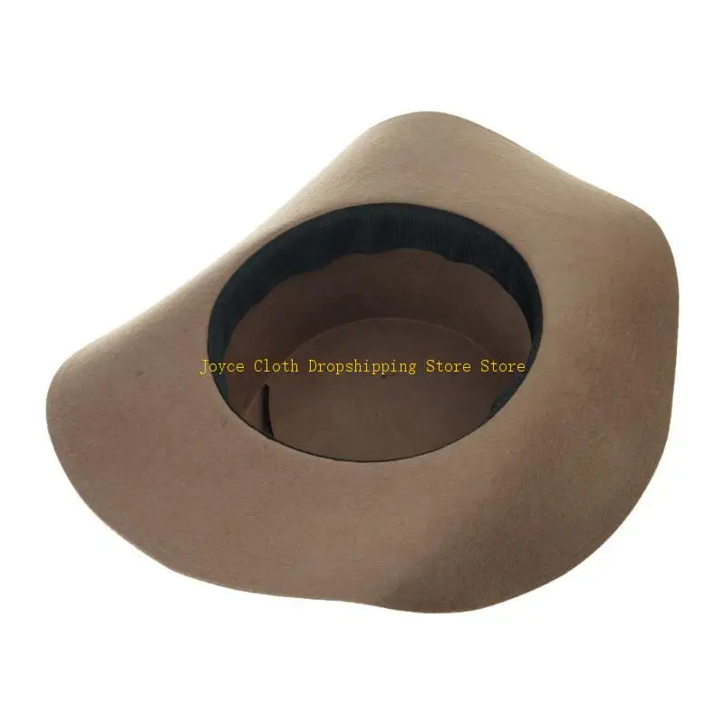 قبعة بنما الكلاسيكية المتعثرة من الصوف العصر الفيكتوري للنساء والرجال صور الدعائم 10CD #5