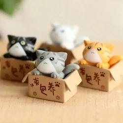 Mini Cat Ornament Garden Kitten Statue Gift For Kids Children Baby Room Cute Kawaii Toy Miniature Figurines Home Decoration