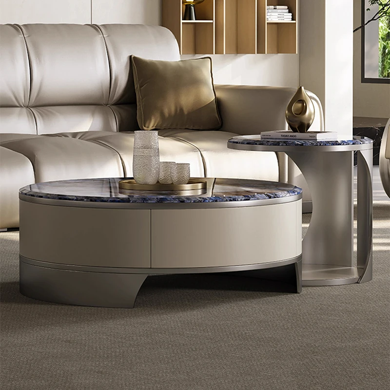 

Designer Living Room Coffee Tables Round Floor Auxiliary Luxury Coffee Table Dressing Minimalist Tavolino Da Salotto Furniture