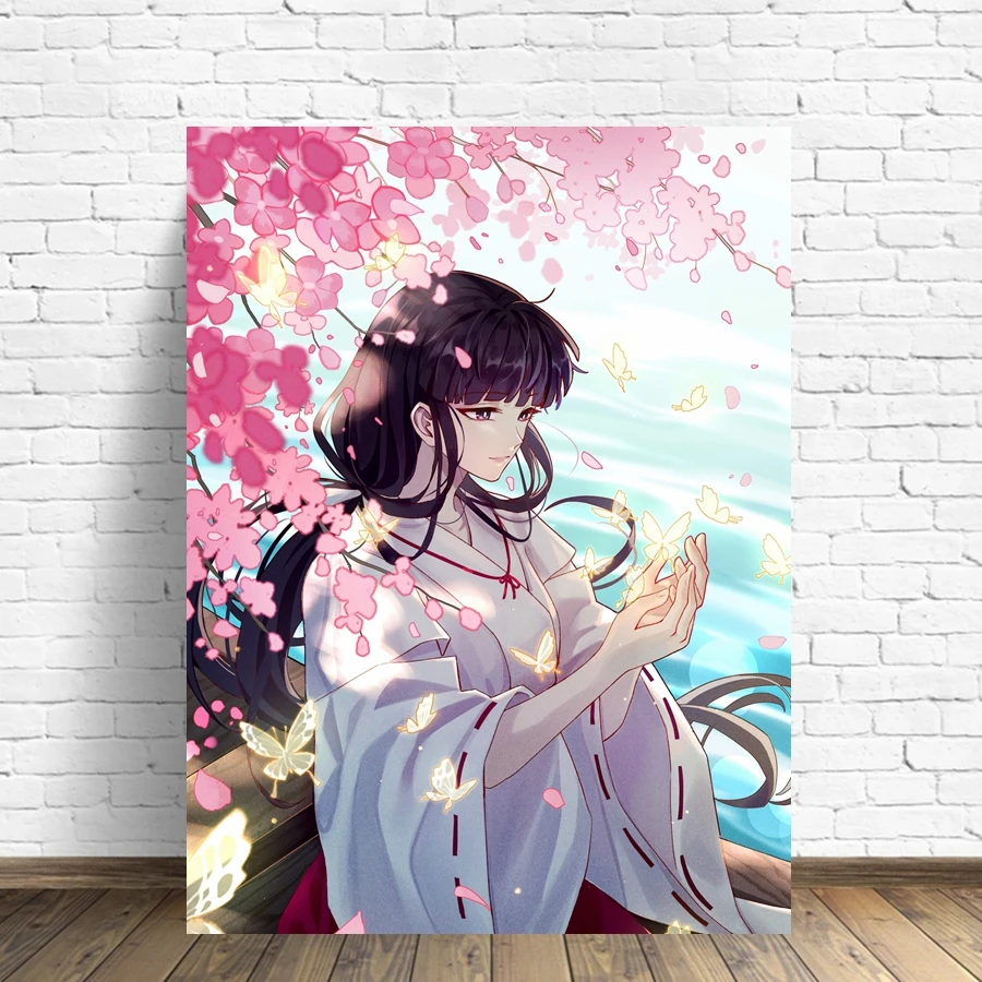 Anime Inuyasha 5d Diamond Painting Rhinestone Art Sesshōmaru Kikyo Japanese Cartoon Mosaic Cross Stitch Handmade Gift Home Decor