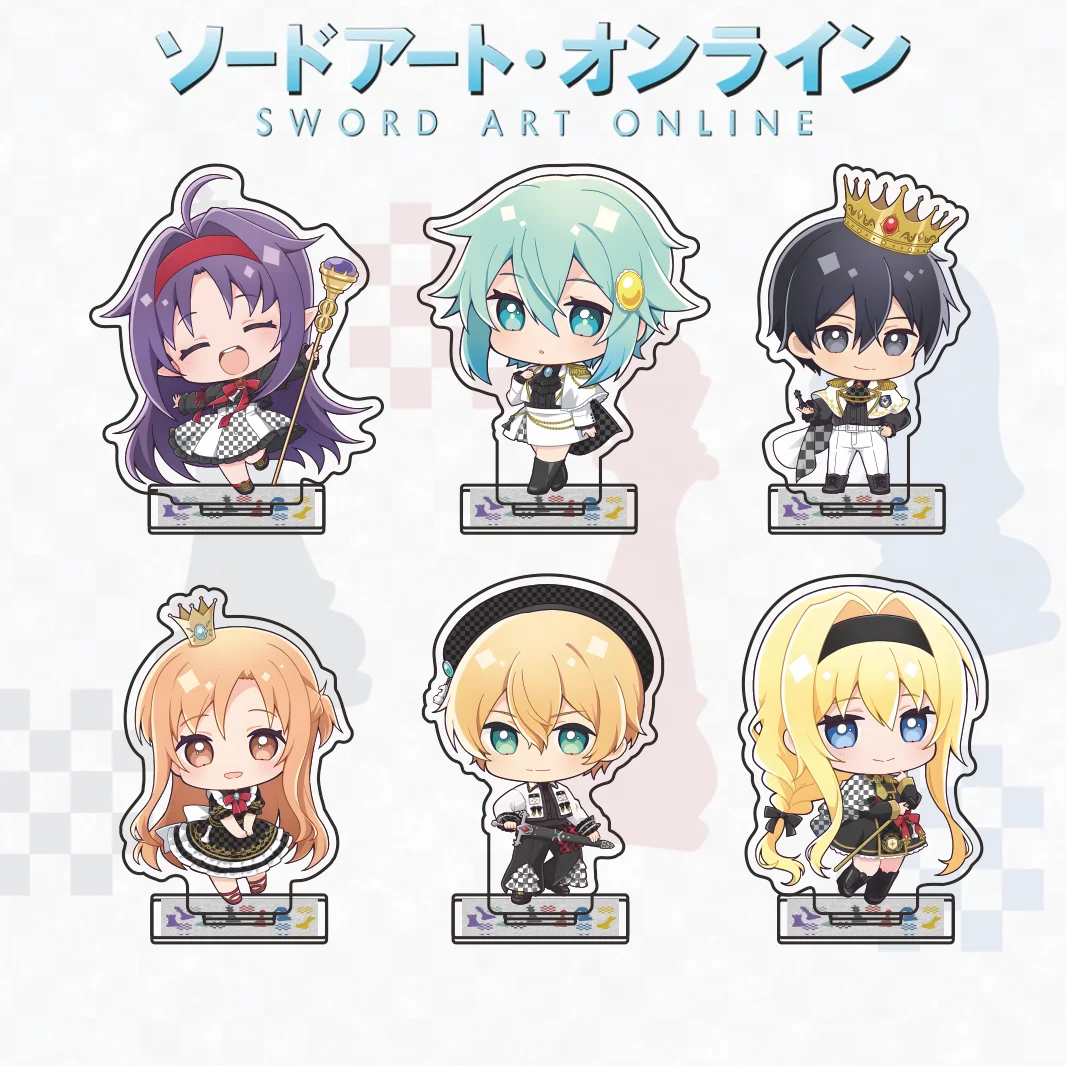 Sword Art Online Series New Arrival Acrylic Stand Kirito Asuna Alice Q‑Version Chess Outfit Desktop Collectible Gift Keychain