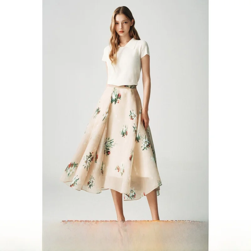 

Элегантная плиссированная юбка миди с высокой талией, универсальная, стройнящая, А-силуэта, в корейском стиле, женская мода