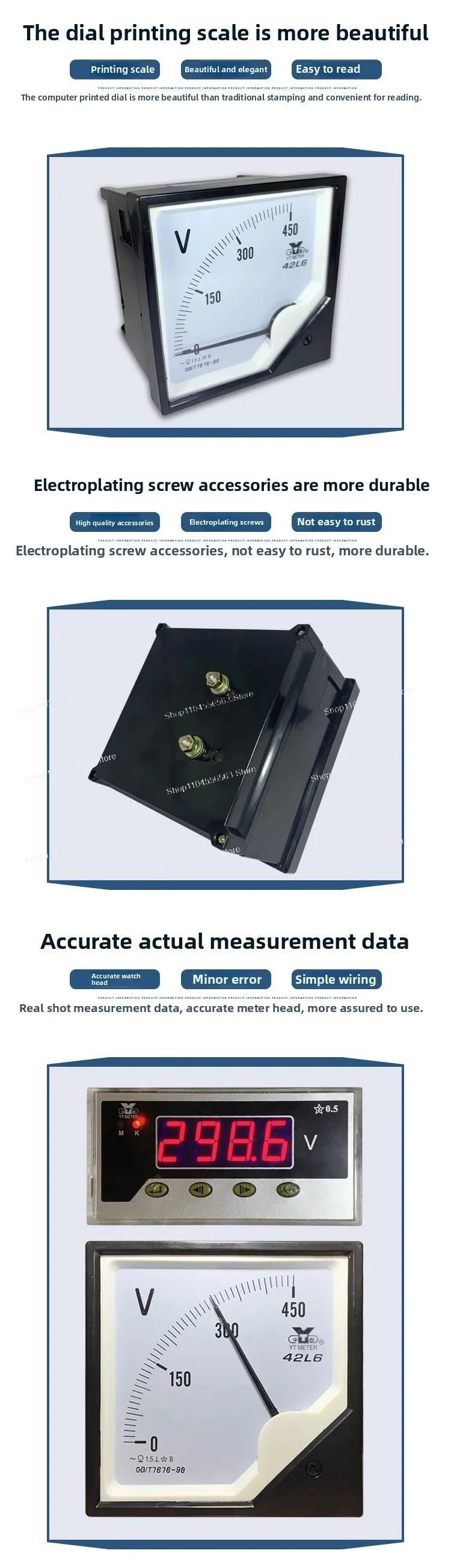 42l6 Medium Frequency Voltmeter AC 1000/1400/1500/2000/3000V/4000V/100V HZ1kc