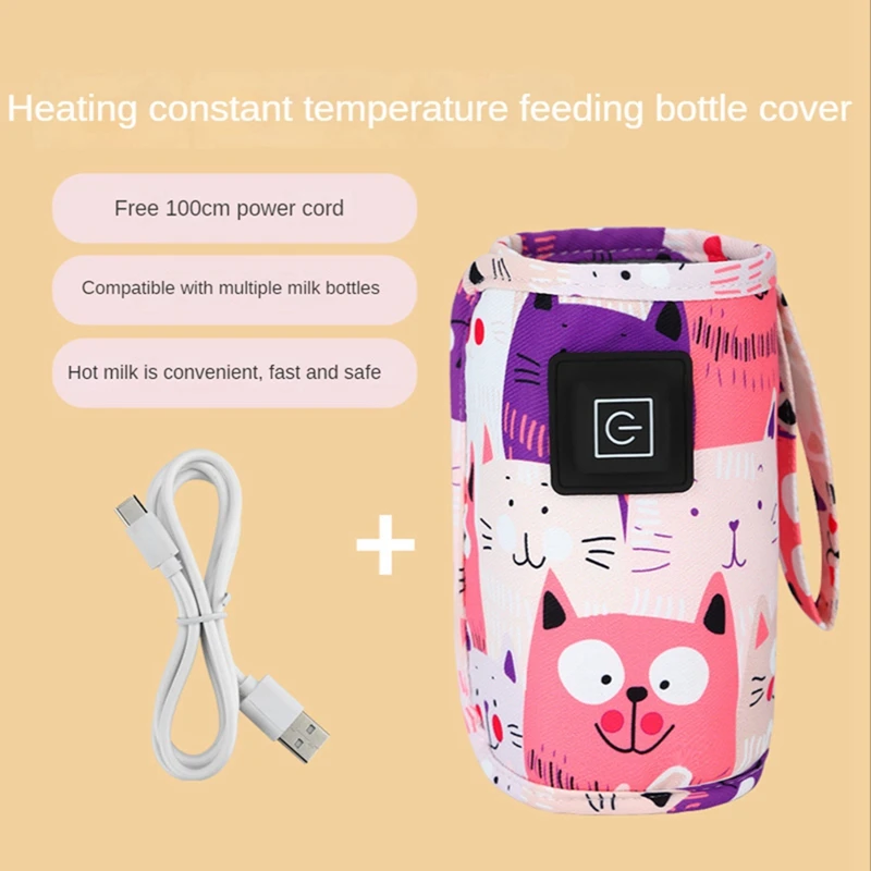 USB Milk Water Warmer Travel Stroller Insulated Bag Portable Baby Nursing Bottle Heater For Infant Outdoor Winter