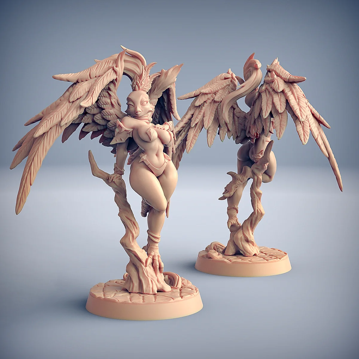 3D Printing Microscopic Models 【 Birdman 】 Witch Warrior Archer Stalker Black Flame Phoenix Dnd Table Game Chess Piece Model