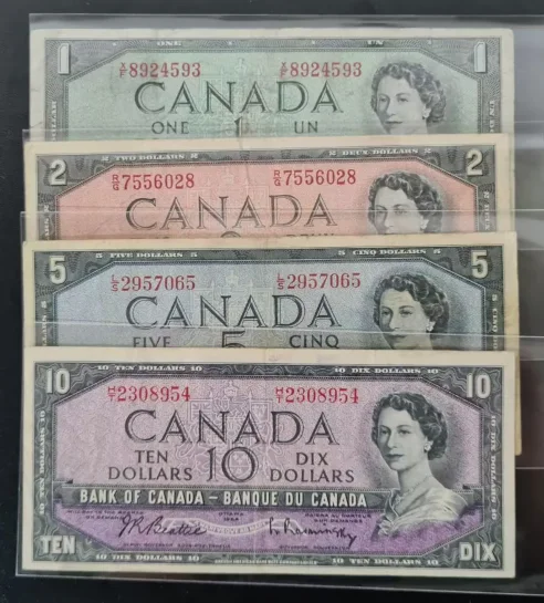 1900-1967 كندا 1-20 دولار ملاحظات أصلية G-UNC
