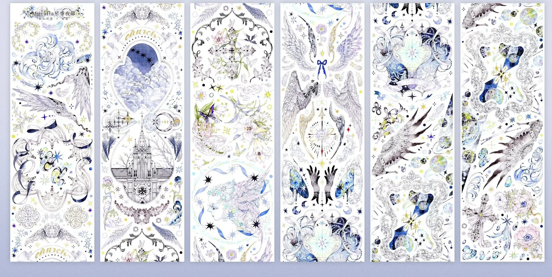 

3Loops Ninth Channel Washi PET Tape Samplers / Starry Night / Southern Dream / Quiet Flying Bird Night / Bubble Shadow / Ripple