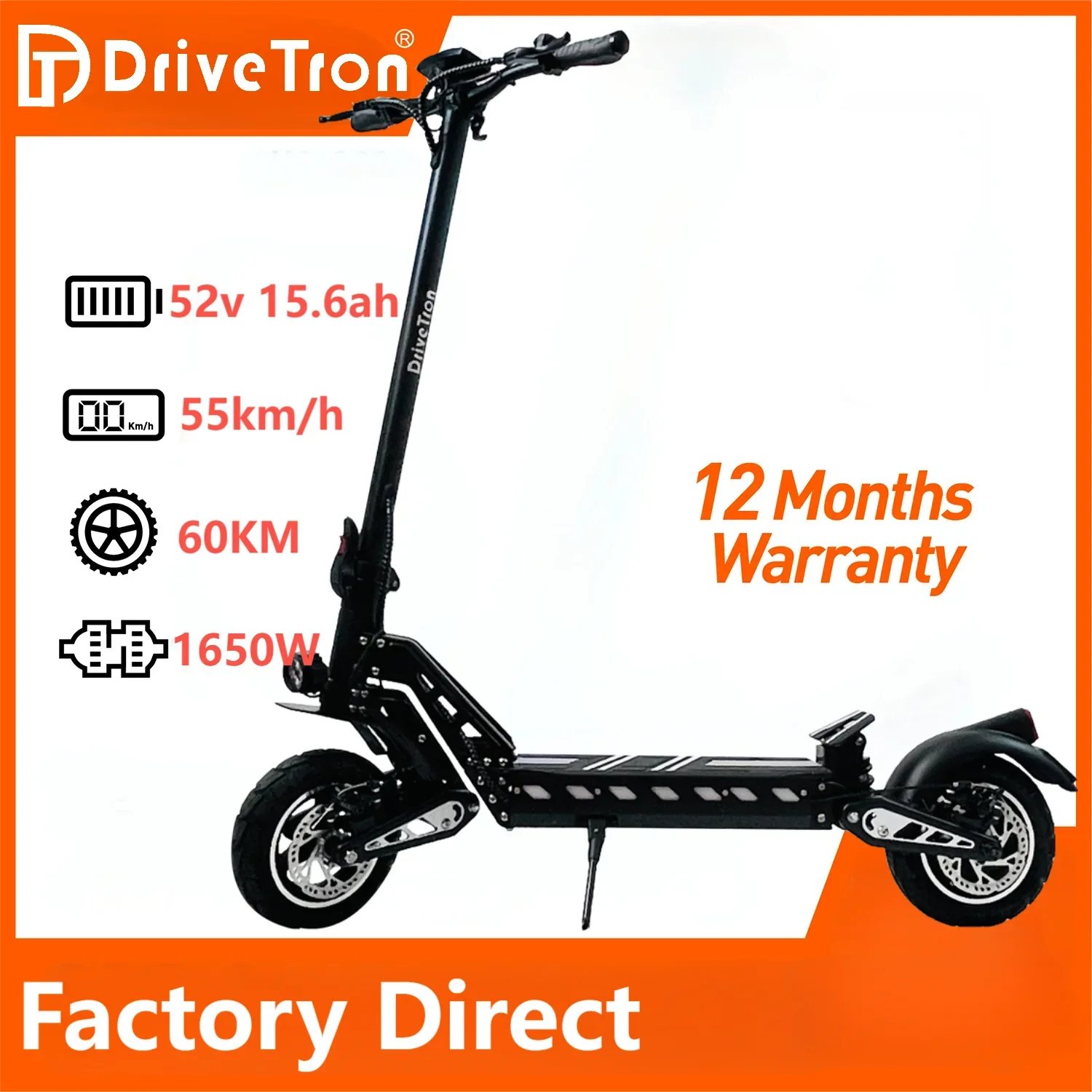 Hot Sale Factory Direct 52V 1500W 2400w 3000w Dual Motor 70kmh 80km Long Range 10 inch Folding Compete Kugoo G3pro Scooter