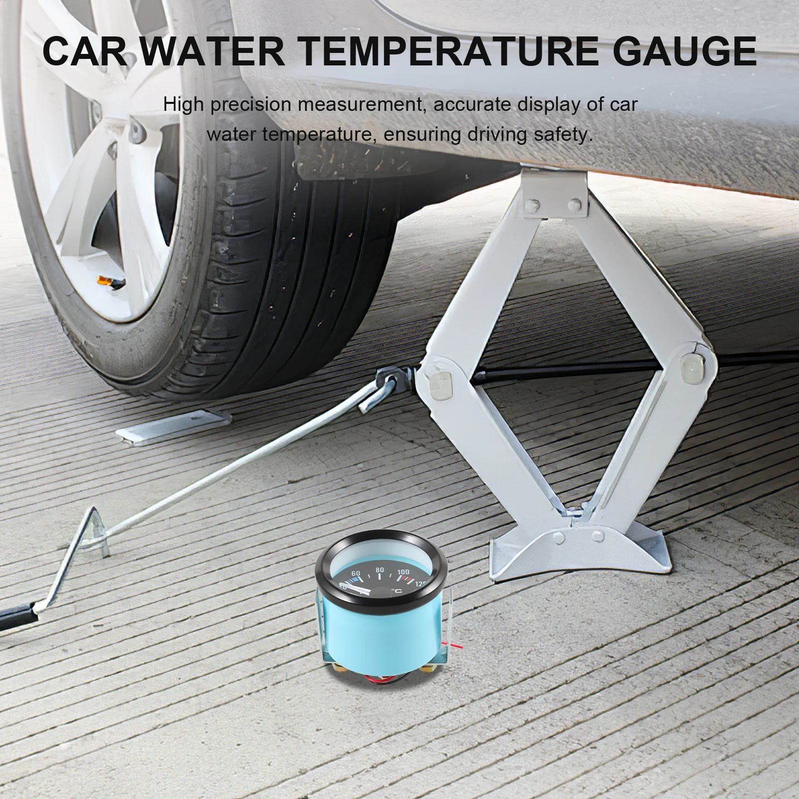 مقياس درجة حرارة الماء 12 فولت مستشعر درجة الحرارة الرقمي للوحة قيادة السيارة عالمية تناسب مراقبة عالية الدقة سهلة #3