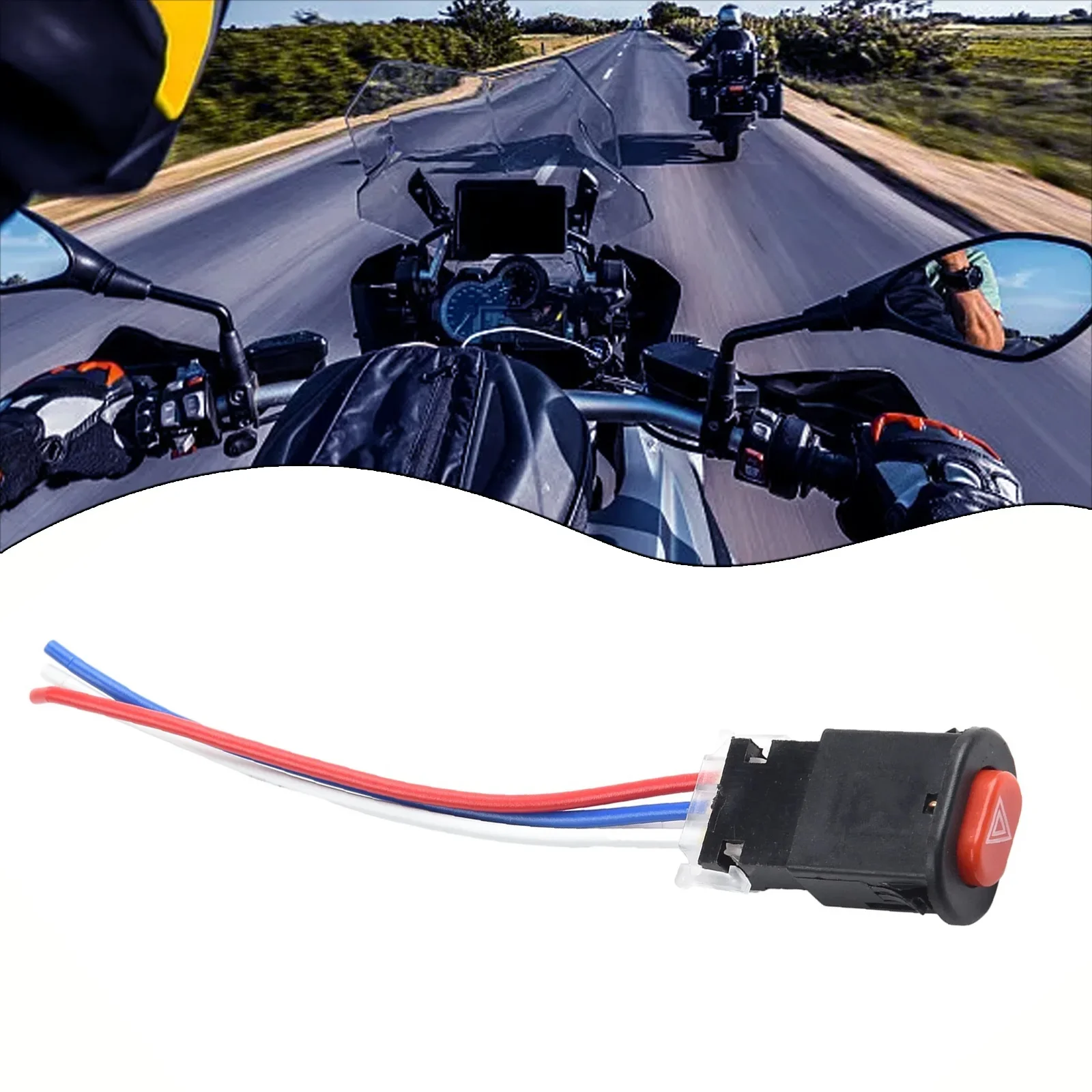 Image of Knopfschalter Motorrad 1x 40x25mm Zubehör Warnblinkschalter Modifizierter Kunststoff Roller Doppelblitz Hohe Qualität