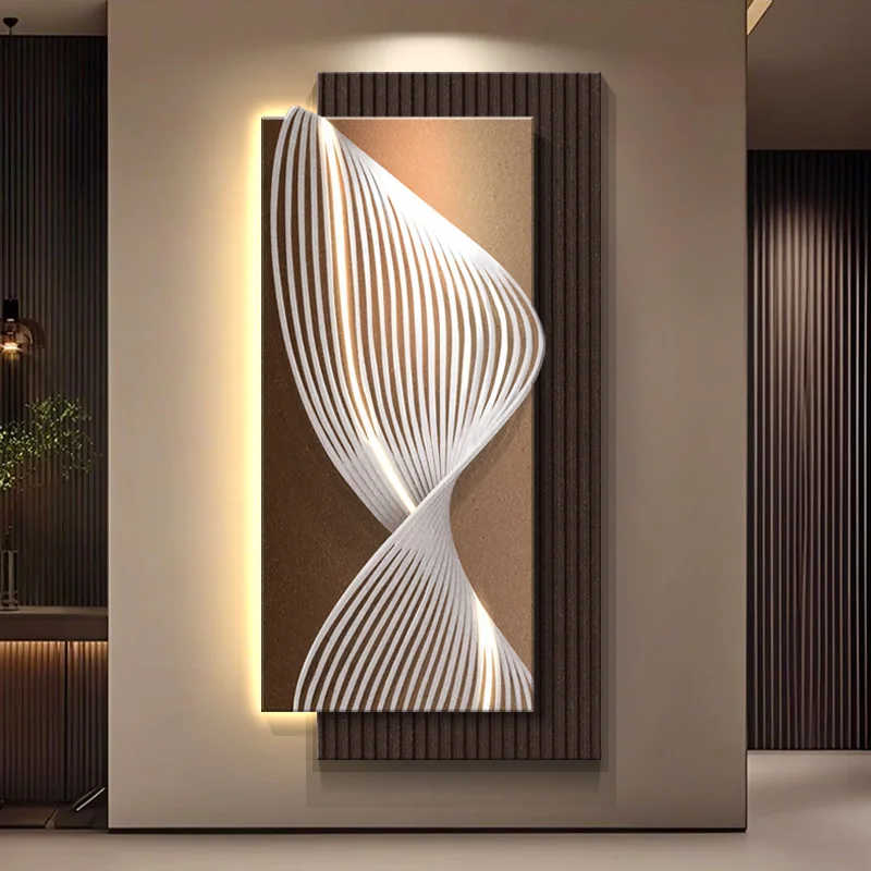 Entrance Decoration Italian Minimalist Style Corridor Hanging Paintings Entrance Door Wall Lamp Paintings Home Decor Mural lamp