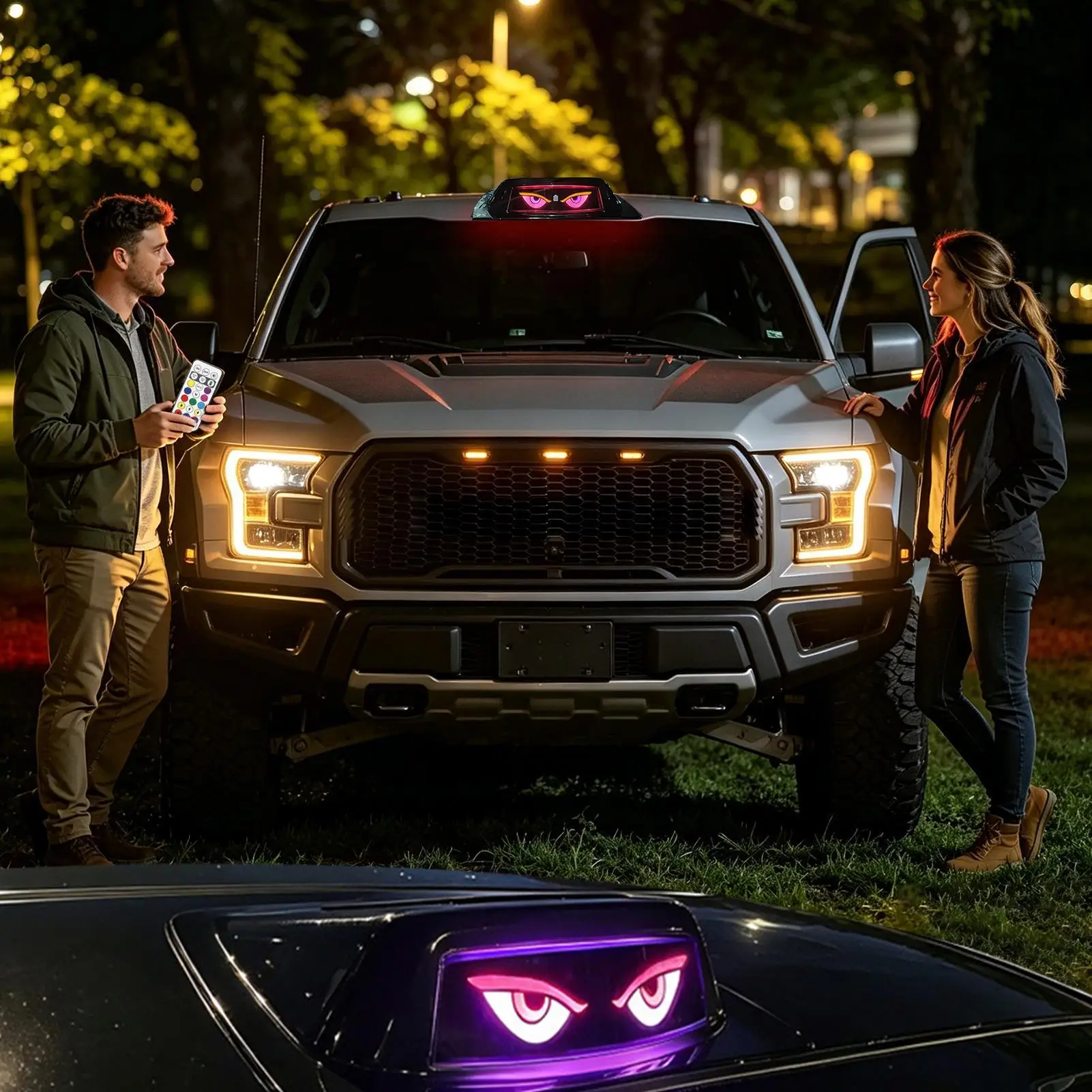 

Wireless Cab Lights 3600mAh Solar Powered Remote Control Glow Marker LED Lights For Car For Automotive Motorcycle Bike Trailer