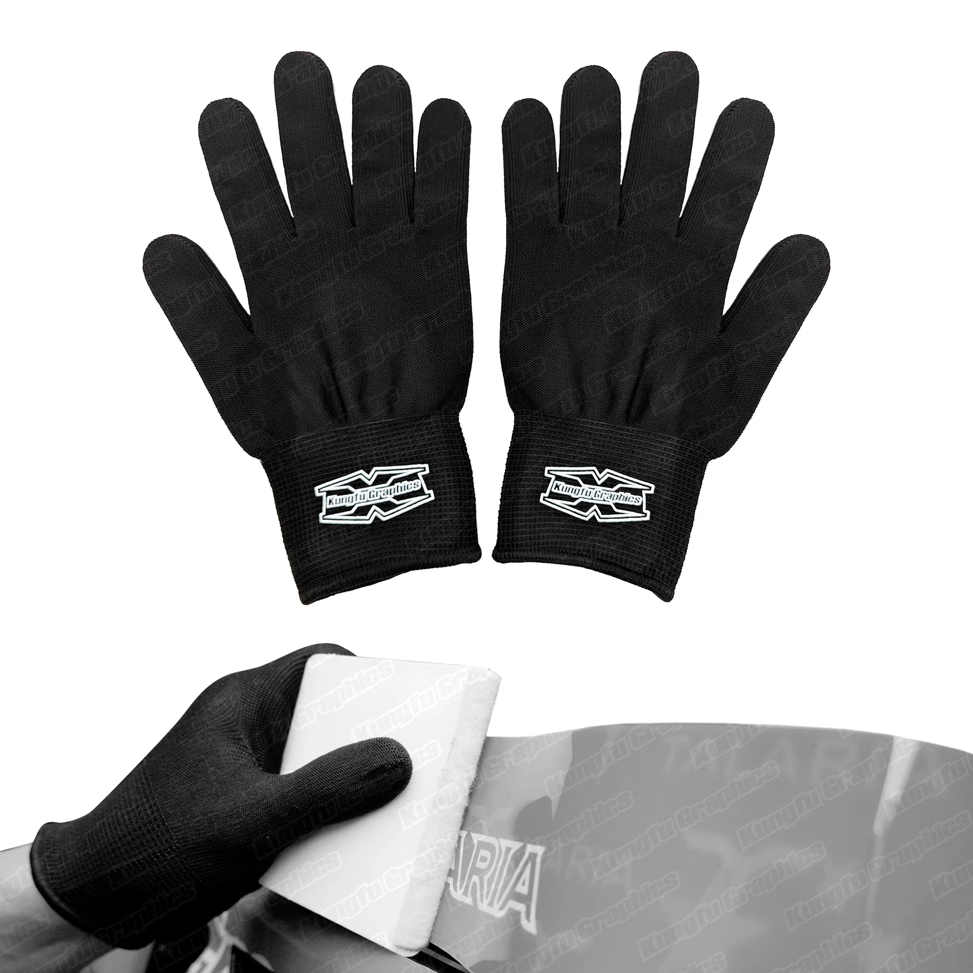 

JY RACING Nylon Wrap Gloves for Vehicle Wrapping Protective Work Gloves Anti-Slip Grip Universal for Warehouse Gardening Repair