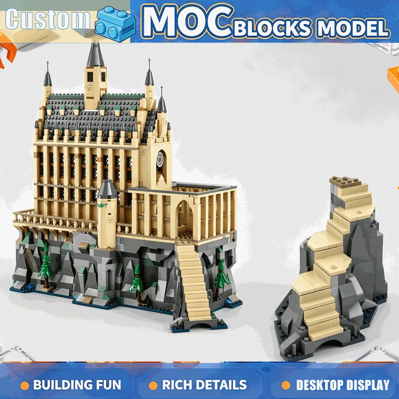 154PCS Castle Stairs Upgrade Model Building Blocks Kit DIY Creative Assembly Architecture Educational Toy Home Decoration Gift
