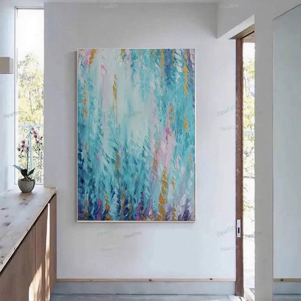 

Modern Knife Oil Painting On Canvas Abstract Park Landscape Art Pictures Set Handmade Home Wall Decorative Gift For Living Room