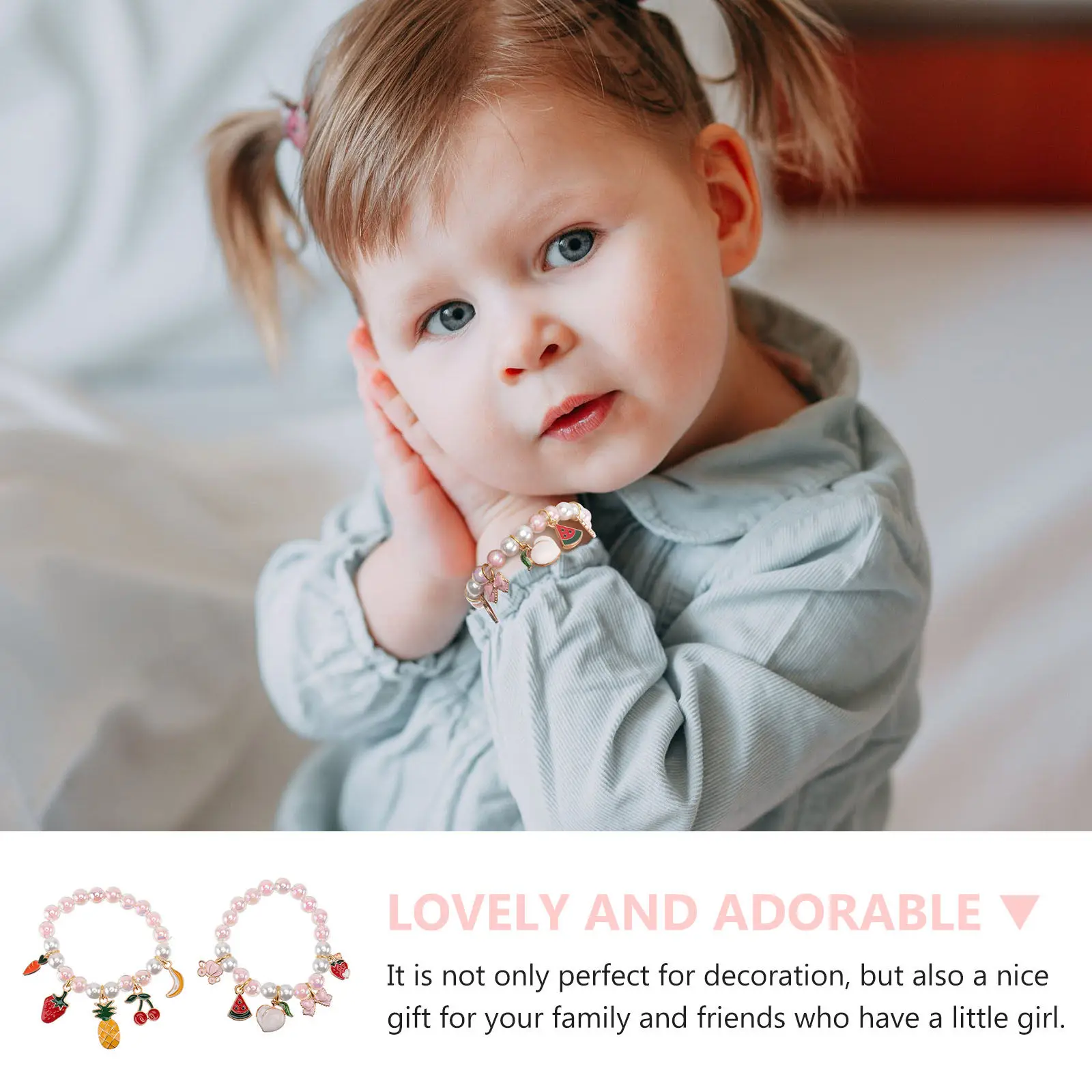 Beaded Bracelet Set of 2 with Imitation Pearls – Stylish Wrist Chains for Parties and Festive Events