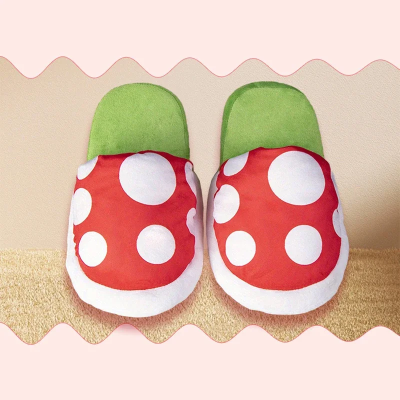 Anime Super Mario Bros pantofole in peluche scarpe da casa in cotone per uomo donna periferiche dei cartoni animati pantofola invernale scarpe da