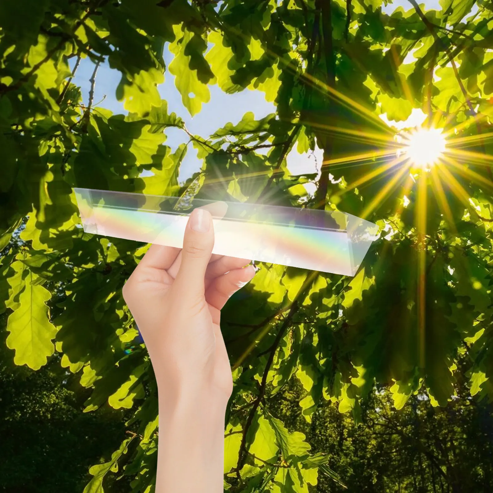 Crystal Triangular Prism Compact Photography Prop Optical Prism for Physics Teaching Light Dispersion Tool Crystal Blocks