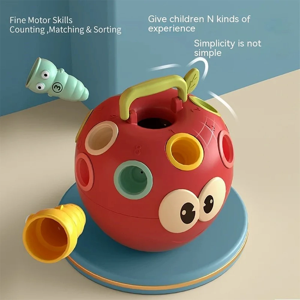 Montessori Looking For Apple Insect-catching Toys Digital Matching Game Baby Children Hand-eye Coordination Matching Toys