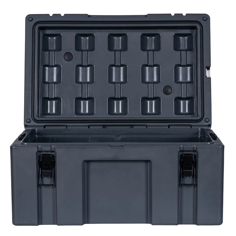 70L LLDPE Cargo Case Rugged Case Hard Plastic Rotomolded Tool Box 4WD Storage Box Grey Color
