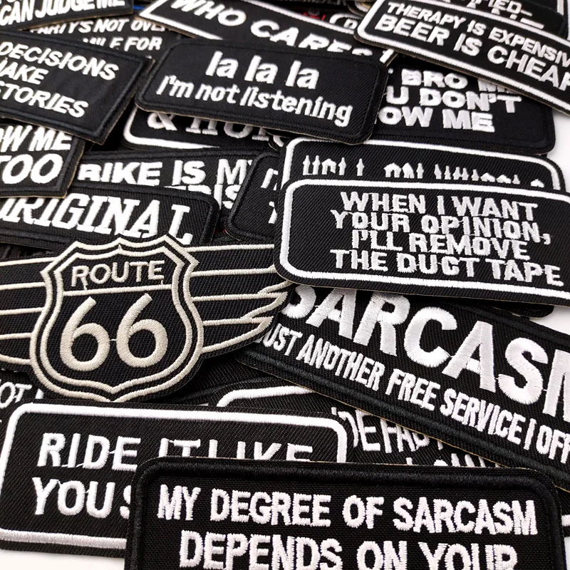 WHO CARES ROUTE 66 Patch Embroidery Applique Ironing Sewing Supplies Decorative Badges For Clothing Accessories LALALA