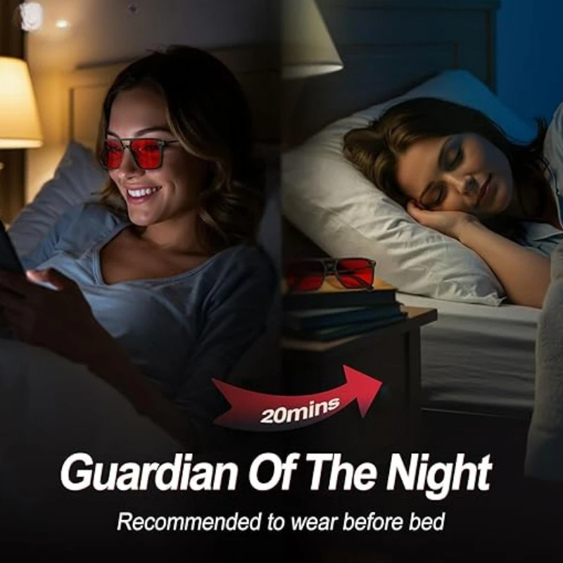 SHINU TR90 Rahmen Better Sleep Rote Gläser Brille Blaues blockierendes Licht Brille Computer Gaming – Detail 2