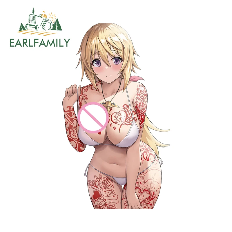 EARLFAMILY Charlotte Dunois Tattoos Waifu Car Stickers NSFW Bikini Breasts Hentai Senpai Decal Scratch Proof Windows Decor