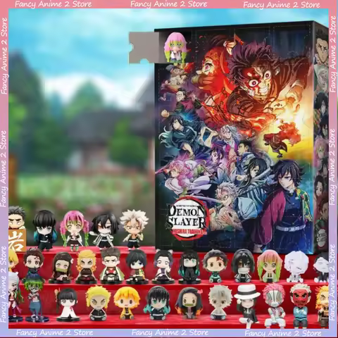 Hot Demon Slayer Akaza Obanai Kanroji Mitsuri Countdown Calendar 24 Days Surprise Box Christmas Tree Decoration Pendant Gifts