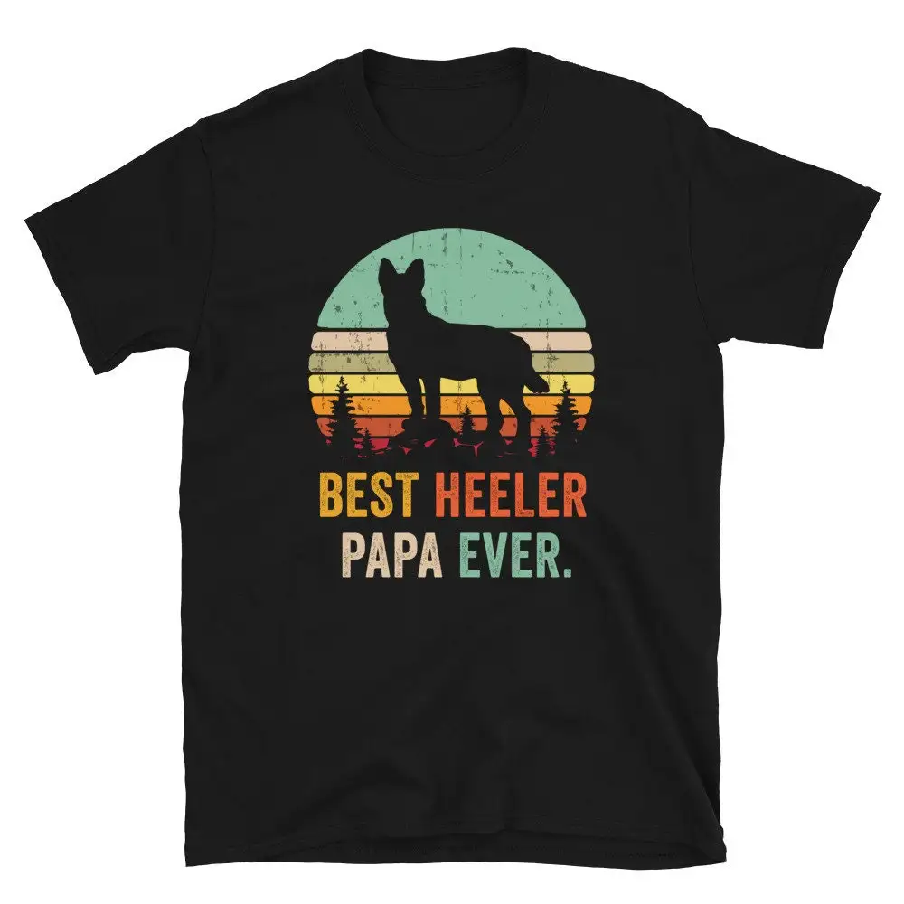 Heeler Papa T Shirt Retro Style Vintage Stlye Cute Dad s Australian Cattle Dog Blue Red