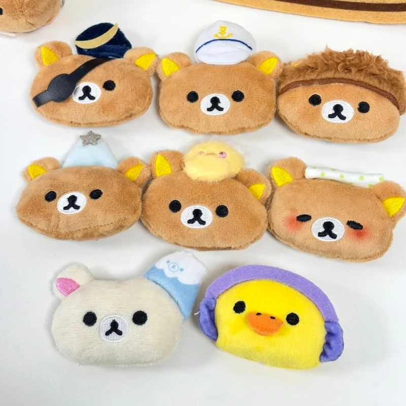 漫画リラックマの大きな頭のぬいぐるみブローチピンふわふわ動物茶色のクマキイロイトリぬいぐるみバッジピンバッグアクセサリー