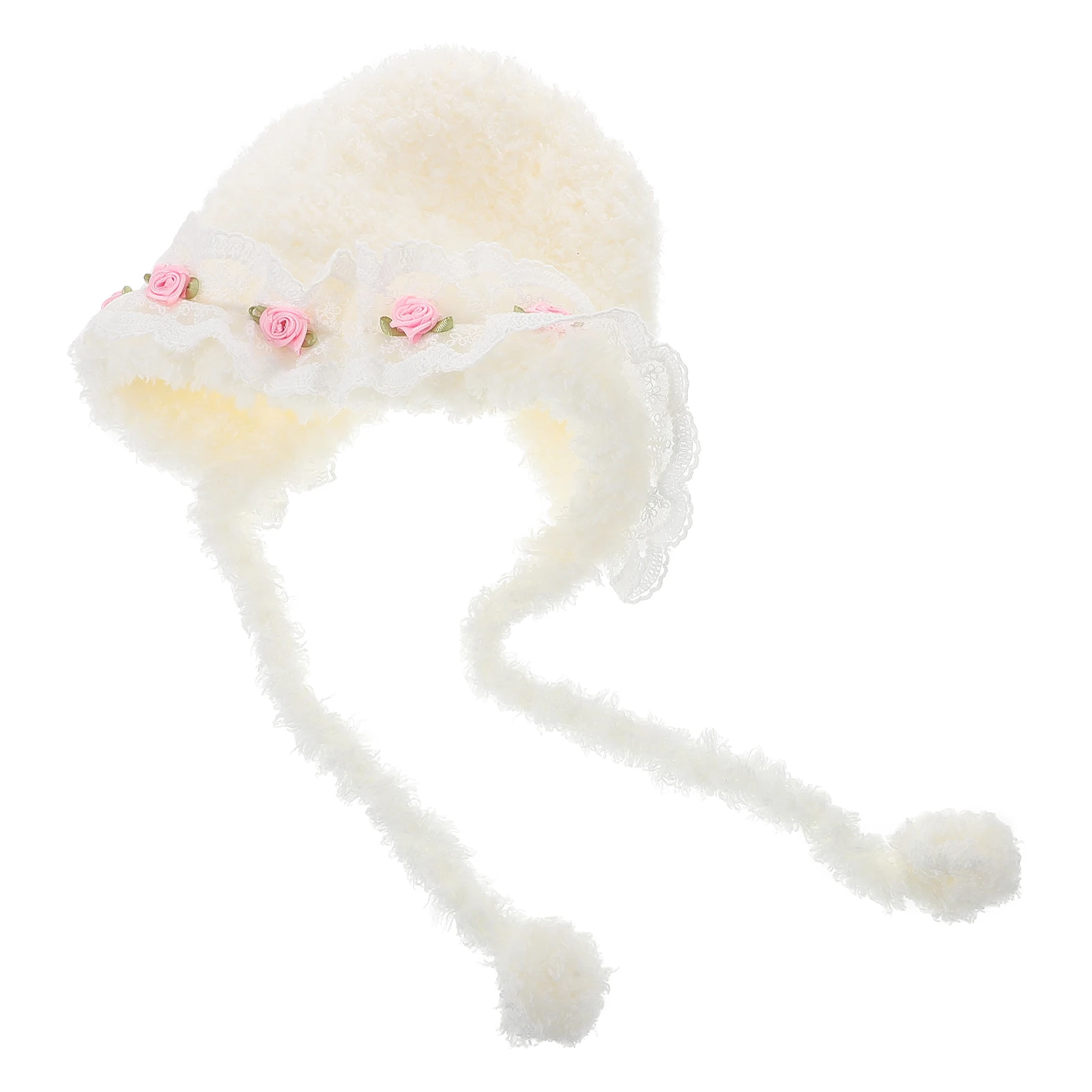 

Warm Baby Winter Hat Earflap Knit Beanie Toddler Newborn White Coral Fleece Toddler Bonnet Soft Comfort Kids Winter Hat