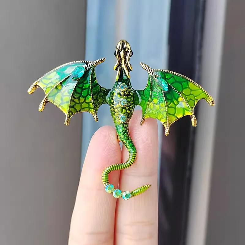 

High quality DIY dragon brooch women's European and American fashion animal pin high-end corsage versatile with diamonds