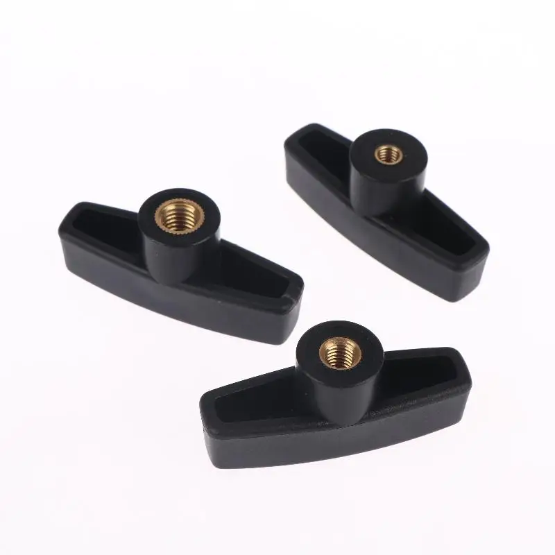 2Pcs M6 M8 M10 Head Diameter 65#T Type Hand Tighten Nuts Wing Plastic Head Hand Knob Blind Hol Nut
