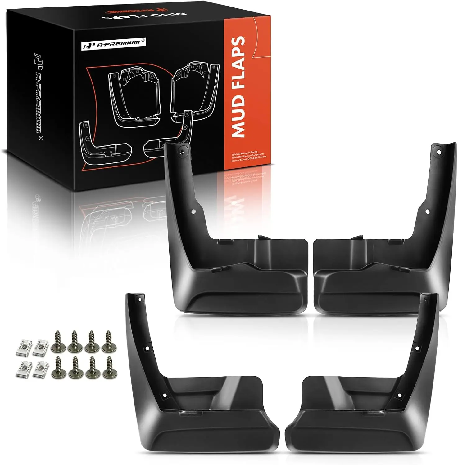 

Set of 4PCS Mud Flaps Splash Guards for Sienna 2011-2017 Van, Black, Front & Rear LH RH with Hardware Kit