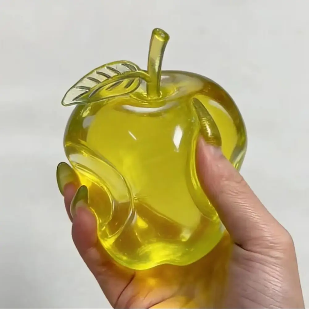 Green Apple Squishy Toy Stress Relief Handmade Soft Squeeze Fidget Toy Realistic Fruit Shape Decompression Anxiety Stress Ball